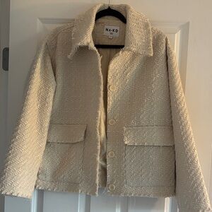NA-KD Cream Textured Women's Jacket